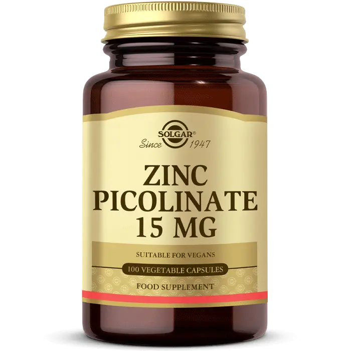مکمل زینک پیکولینات Zinc Picolinate سولگار 15 میلیگرم 100 عددی