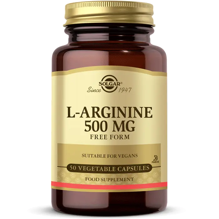 کپسول مکمل ال آرژنین L-ARGININE سولگار 500 میلیگرم 50 عددی