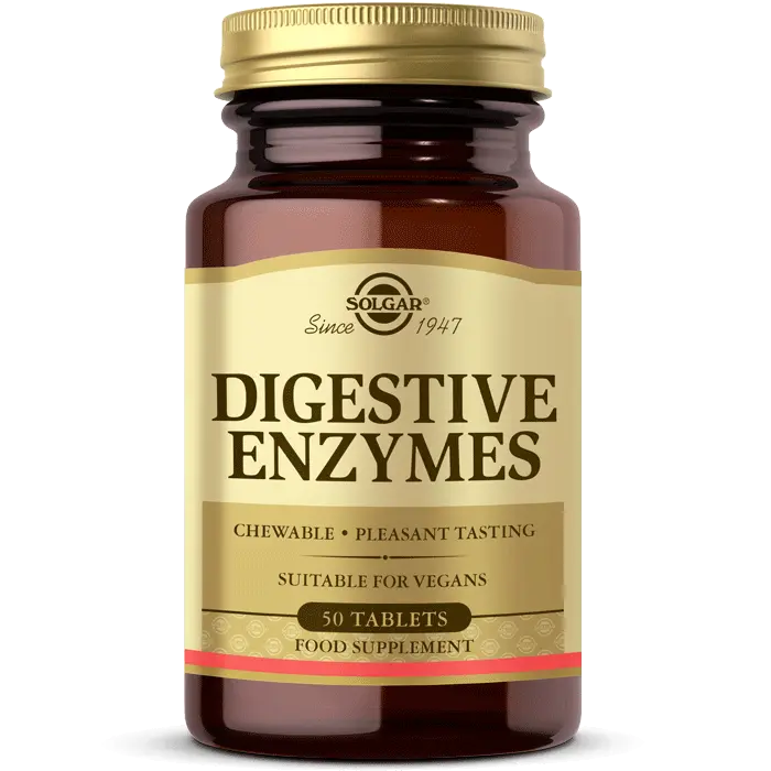 مکمل دایجستیو آنزیم Digestive enzyme(بهبود تجزیه و هضم غذا) سولگار 50عدد (انقضا 2028)