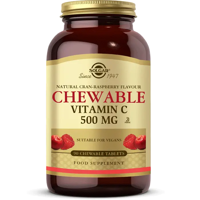 ویتامین C جویدنی Chewable VitaminC (حاوی عصاره میوه آسرولا) سولگار 500 میلی گرم 90 عددی