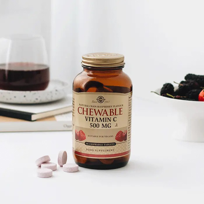 ویتامین C جویدنی Chewable VitaminC (حاوی عصاره میوه آسرولا) سولگار 500 میلی گرم 90 عددی