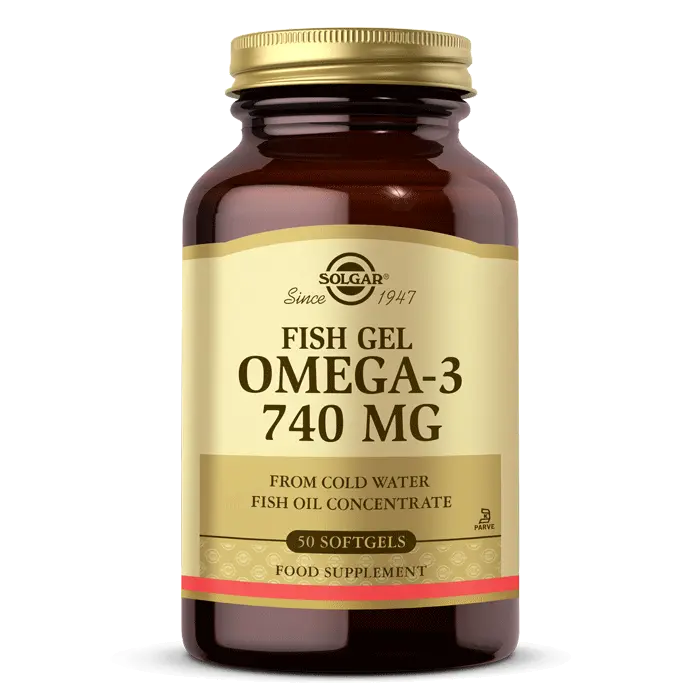 مکمل ژل ماهی امگا Fish Gel Omega 3 سولگار 740 میلیگرم 50 عددی