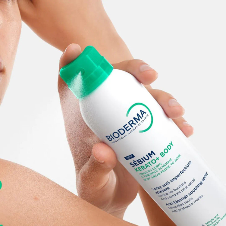اسپری بدن ضد لک بایودرما SEBIUM KERATO+ BODY حجم ۱۵۰ میلی لیتری