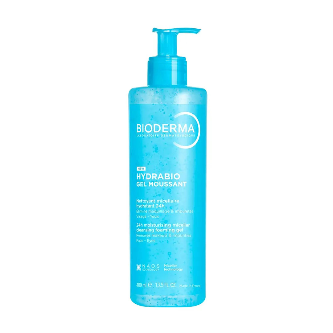 ژل شست و شو صورت بایودرما HYDRABIO GEL MOUSSANT حجم ۴۰۰ میلی لیتری
